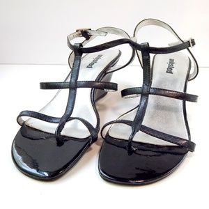 black Unlisted wedge strappy dress sandal